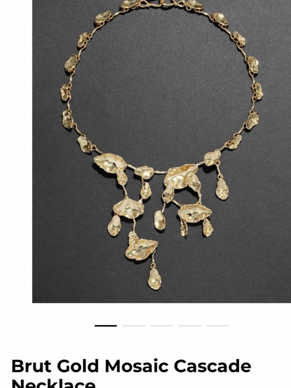 NEW Alexis Bittar Brut Gold Mosaic Cascade Necklace